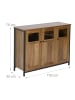 relaxdays Küchenschrank in Braun/ Schwarz - (B)100 x (H)75 x (T)35 cm