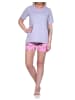 NORMANN Shorty Pyjama kurzen Shorts Sterne  - 74370 in grau