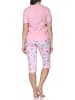 NORMANN Kurzarm Capri Schlafanzug Shorty Übergröße Cupcake in rosa