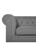 Beliani 3-Sitzer Sofa CHESTERFIELD in Grau/Dunkler Holzfarbton