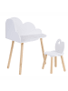 Beliani 2-tlg Kindertisch und Stuhlset CLOUDY in Weiß/Braun
