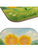 Mr. & Mrs. Panda Bierdeckel Blume Sonnenblume Design ohne Spruch in Weiß