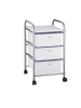relaxdays Badrollwagen "3 Schubladen" in Silber - (B)33 x (H)60 x (T)39 cm