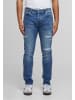 2Y Premium 2Y Premium 2Y MATEO DESTROYED SLIM FIT JEANS in mid blue