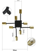 ZMH Deckenleuchte in Schwarzgold 8-flammige E27 Retro Wohnzimmerlampe