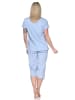 NORMANN Schlafanzug Caprihose kurzarm Karo-Optik 126 10 800 in blau