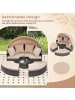 COSTWAY Sonneninsel mit Dach & Tisch Sonnenliege für 2 Personen in Beige