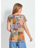GOLDNER Druckbluse Luftige Viskosebluse mit Patch-Print in gelb / gemustert