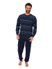 NORMANN Langarm Schlafanzug Frottee Bündchen - 86720 in marine