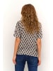Kaffe Kurzarm-Bluse KAtina Regular fit in Feather/Black Geometric Print