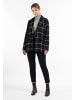 DreiMaster Klassik Damen Langer Blazer Aus Wollgemisch in Kariert Schwarz Weiss