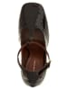 Dries Van Noten Bordeaux Kalbsleder Keilabsatz Sandalen