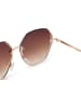 styleBREAKER Ovale Sonnenbrille in Gold / Braun Verlauf