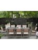 Beliani 9-tlg Gartentisch Set GROSSETO in Grau/Silber/Beige