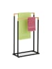 relaxdays Handtuchständer in Schwarz/ Natur - (B)45 x (H)76 x (T)21,5 cm