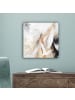 MuchoWow Leinwand bilder Abstrakte Kunst weiß gold (BxH)