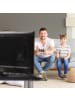 relaxdays Fernsehtisch in Schwarz/Silber - (B)80 x (H)49 x (T)45 cm