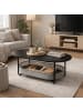 relaxdays Couchtisch in Schwarz/ Dunkelgrau - (B)100 x (H)55 x (T)45 cm