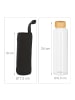 relaxdays 6 x Trinkflasche in Transparent/ Schwarz - 500 ml
