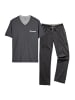 CiTO Schlafanzug - T-Shirt mit Hose lang Night & Home in Grau