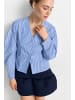 Rich & Royal Cotton Stripe Blouse in Skyway Blue