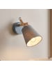 Licht-Erlebnisse Wandlampe (B)14 x (H)28 cm in Helles Holz Grau