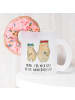 Mr. & Mrs. Panda Becher Bären mit Blumenkranz mit Spruch in Transparent