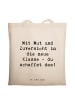 Mr. & Mrs. Panda Tote Bag Spruch Erster Schultag Mut und Zuversi... in Creme
