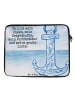 Mr. & Mrs. Panda Laptoptasche Anker Blau Design mit Spruch in Weiß