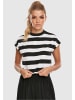 Urban Classics Urban Classics Damen Ladies Stripe Short Tee in black/white