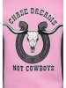 Queen Kerosin Queen Kerosin Kapuzensweatjacke Chase Dreams Not Cowboys in rosa