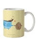 Mr. & Mrs. Panda Plastikbecher Kaffee Bohne ohne Spruch in Gelb Pastell
