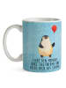 Mr. & Mrs. Panda Becher Pinguin Luftballon mit Spruch in Eisblau