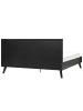 Beliani Doppelbett MONPAZIER in Schwarz/Heller Holzfarbton