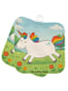 Mr. & Mrs. Panda Topflappen Einhorn Happy Design ohne Spruch in Weiß