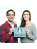 Mr. & Mrs. Panda Mouse Pad Pinguin umarmen mit Spruch in Eisblau