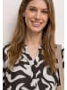 Street One Bluse mit Split Neck aus Leinenmix in Braun