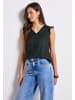 Street One V-Neck Top mit Häkeldetails in Grün