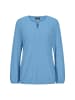 GOLDNER Kurzgröße:  Jerseybluse Elegante Rundhals-Bluse mit Zierblende in blau