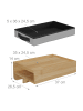 relaxdays Nachttisch klemmbar in Natur - (B)37 x (H)14 x (T)26,5 cm