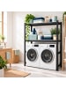 relaxdays Waschmaschinenregal in Schwarz - (B)130 x (H)180 x (T)60 cm