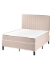 Beliani Doppelbett COUNTESS  in Beige/Braun - (W) 121 x (H) 114 x (L) 201 cm