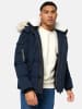 STONE HARBOUR Winterjacke Halvaar in Navy mit weißem Fell