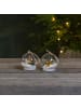 STAR Trading LED Glaskugel ,Forest Friends',  mit Aufhängung, Tiermotive aus Holz,