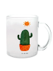 Mr. & Mrs. Panda Teeglas Kaktus Sonne ohne Spruch in Transparent