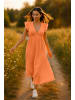 Reichstadt Damen Relaxed Fit Sommerkleid Musselin in Orange