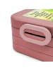 Mr. & Mrs. Panda Lunch Box Blume Kleeblatt Design mit Spruch in Rot Pastell