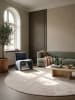 KADIMA DESIGN Teppich rund Uni rutschhemmend pflegeleicht Wohnzimmer Schlafzimmer in Beige