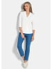 GOLDNER Kurzgröße:  Shirt Elegantes Basic-Shirt mit V-Ausschnitt in cremeweiß