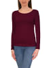 Alkato Alkato Damen Langarm Shirt mit O-Ausschnitt in weinrot